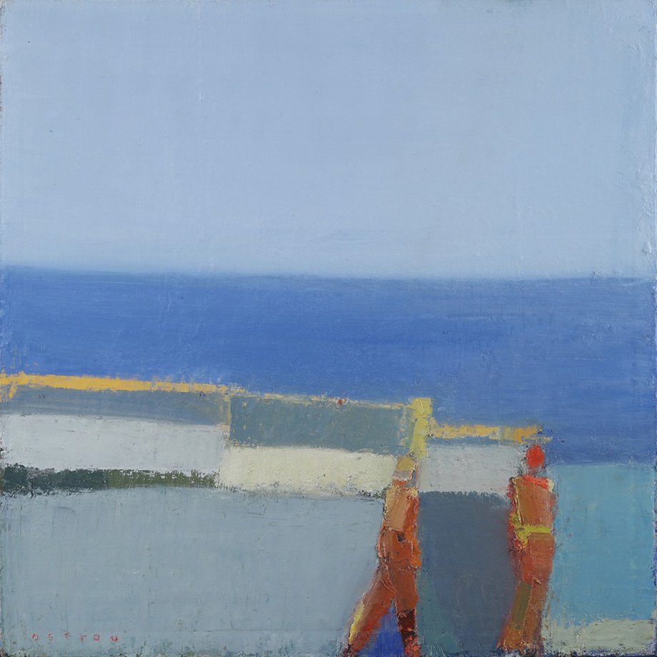 Sandy Ostrau, “Old Wharf,” 36x36 inches, oil on canvas