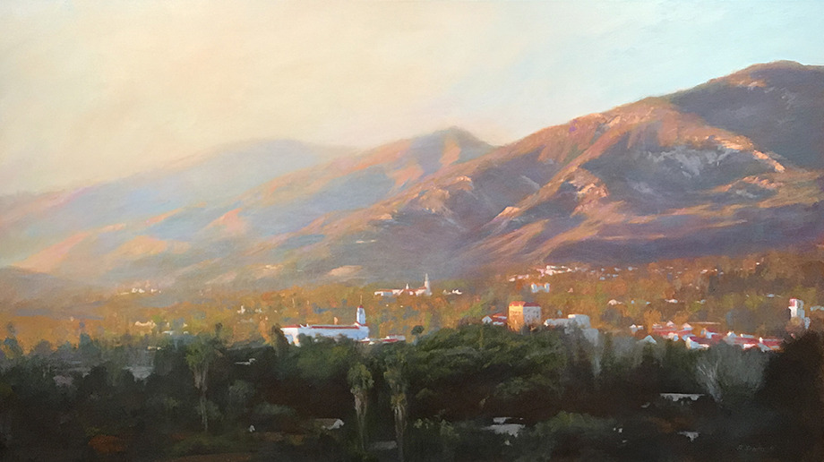 Richard Schloss     City Atmosphere   30 x 54     oil on canvas